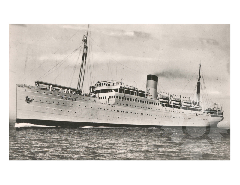 Black and white photo of the ship Columbia (SS) (1949-1959)