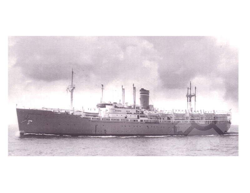 Black and white photo of the ship Groote Beer (SS) (1947-1963)