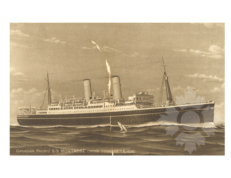 Black and white photo of the ship Montrose I (SS) (1922-1939)