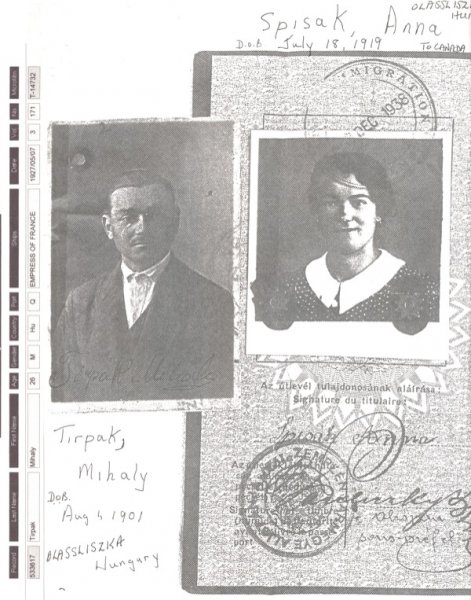 Anna Spisak and Mihaly Tirpak Collage, 2000 c. Canadian Museum of Immigration at Pier 21 (DI2013.1491.1). 