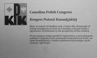 Canadian Polish Congress Canadian Polish Congress plaque