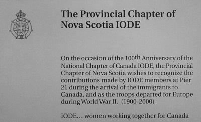 The Provincial Chapter of Nova Scotia IODE The Provincial Chapter of Nova Scotia IODE plaque