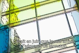 Neon-colours superimposed on windows.