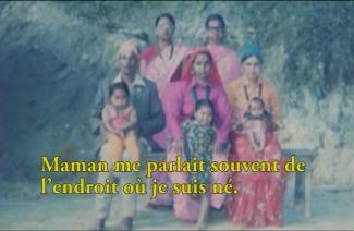 Family in bright-coloured clothing.