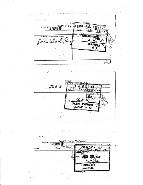 Old paper with three stamps of passed civil examination.