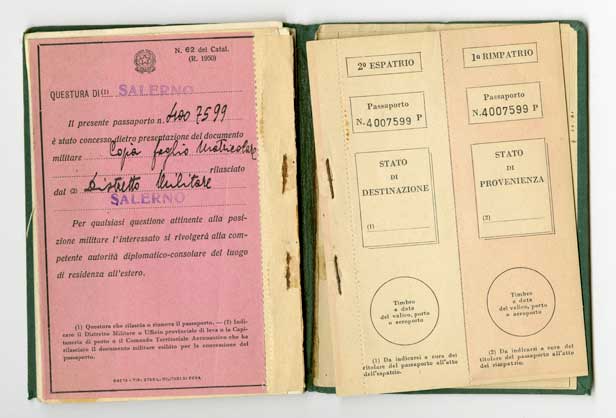 Coloured passport pages.