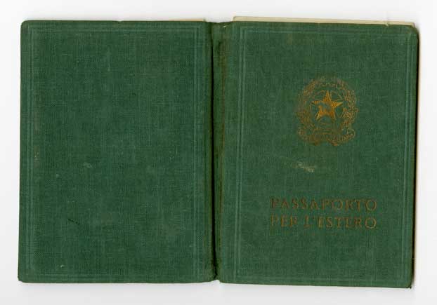 Green passport cover.