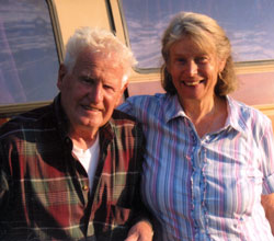 Coloured photo of Carlo and his wife as an older couple.