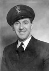 Portrait of young Howard in uniform and cap.