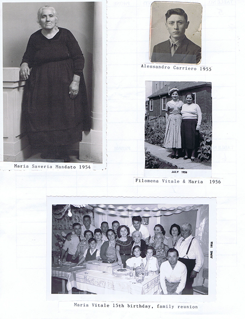 Four old photos pasted on one paper.