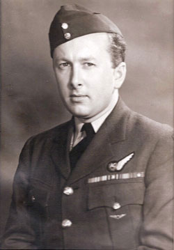 Service portrait of young Orland, with Air Gunner's badge on jacket.