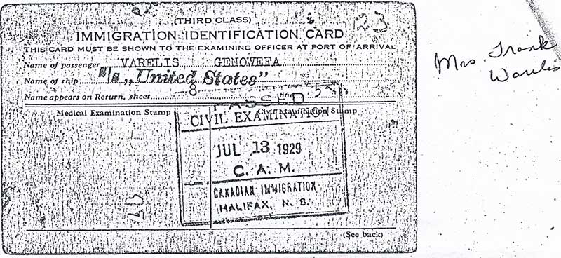 Very old travel document with faded writing.