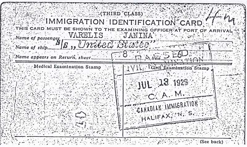 Very old travel document with faded writing.