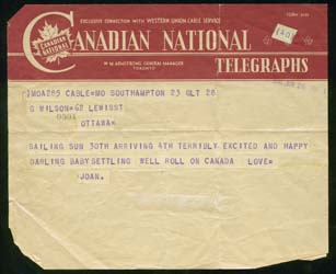 Photograph of an old telegraph, Canadian National Telegraphs inscribed at the top.
