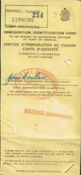 John’s Immigration ID Card.