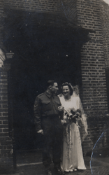 William and his bride on their wedding day.