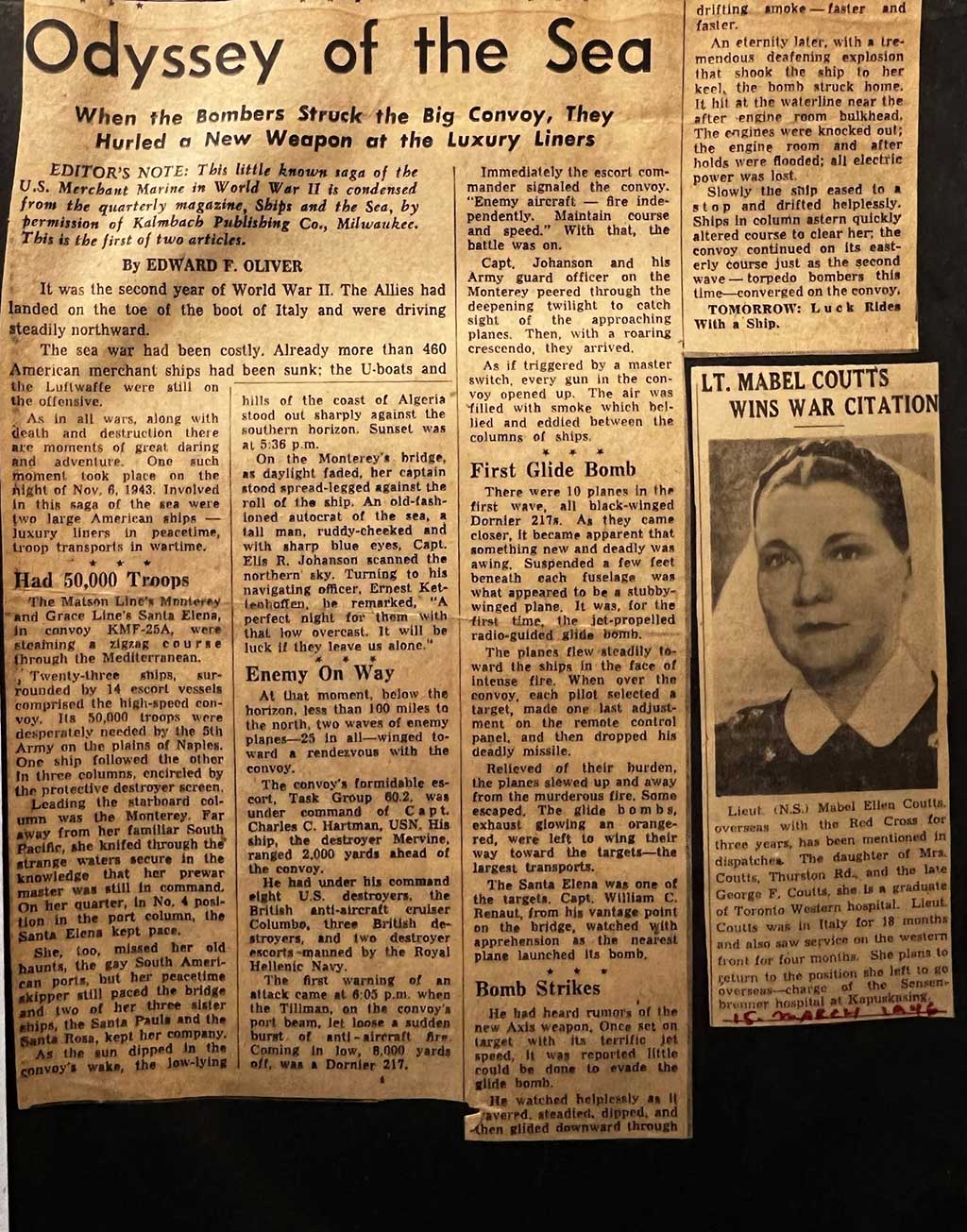 Old newspaper clippings and photos.