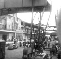Bustling pier of Bremerhaven.