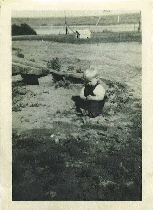 Clifford outside house at Riverhurst - 1946