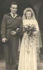 Young Clarence and Joan on the day of their wedding.