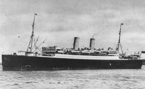 Portrait of the ship Metagama taken from a distance.