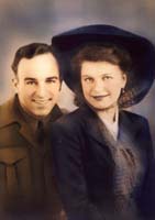 Portrait of Ruby and Henry as a young couple, Ruby wearing a big hat.