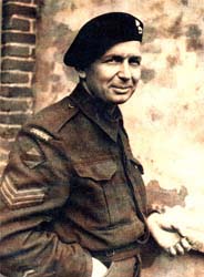 Portrait of young Walter wearing a military beret.