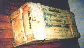 Very old packing box, the name Otto Froese on the side.