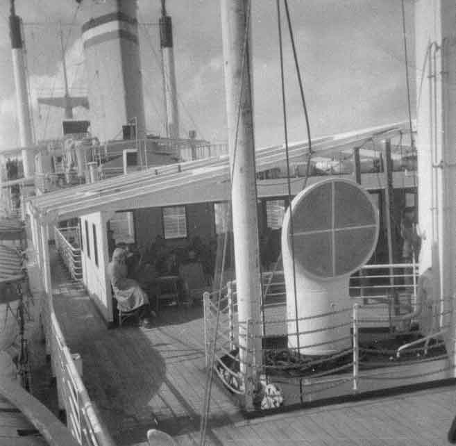 Upper deck of the ship.