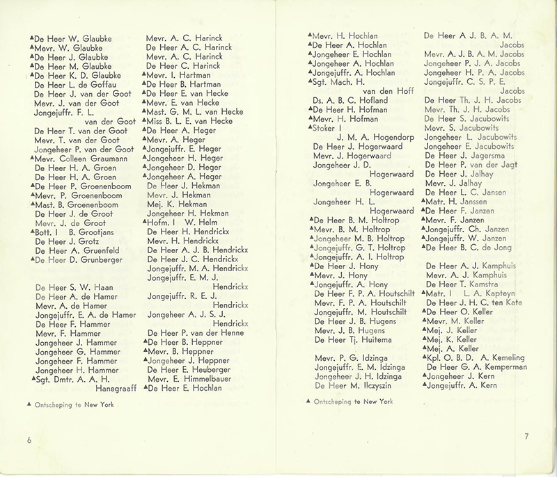 Ship's passenger list.