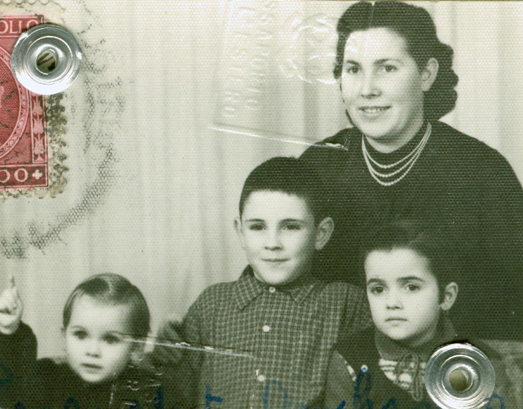 Close up of passport photo of Ambrosina and children.