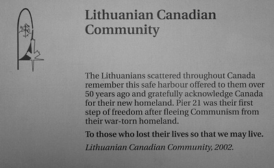Lithuanian Canadian Community plaque